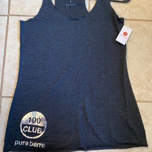 Dark gray and silver pure barre 100 class tank!
